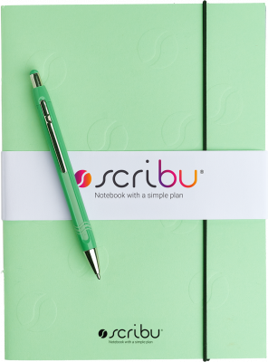 Produkt_scribu_Hopefull-green_Singlebundle_1 scribu Business Notizbuch Hopefull Green mit epsilon Kugelschreiber